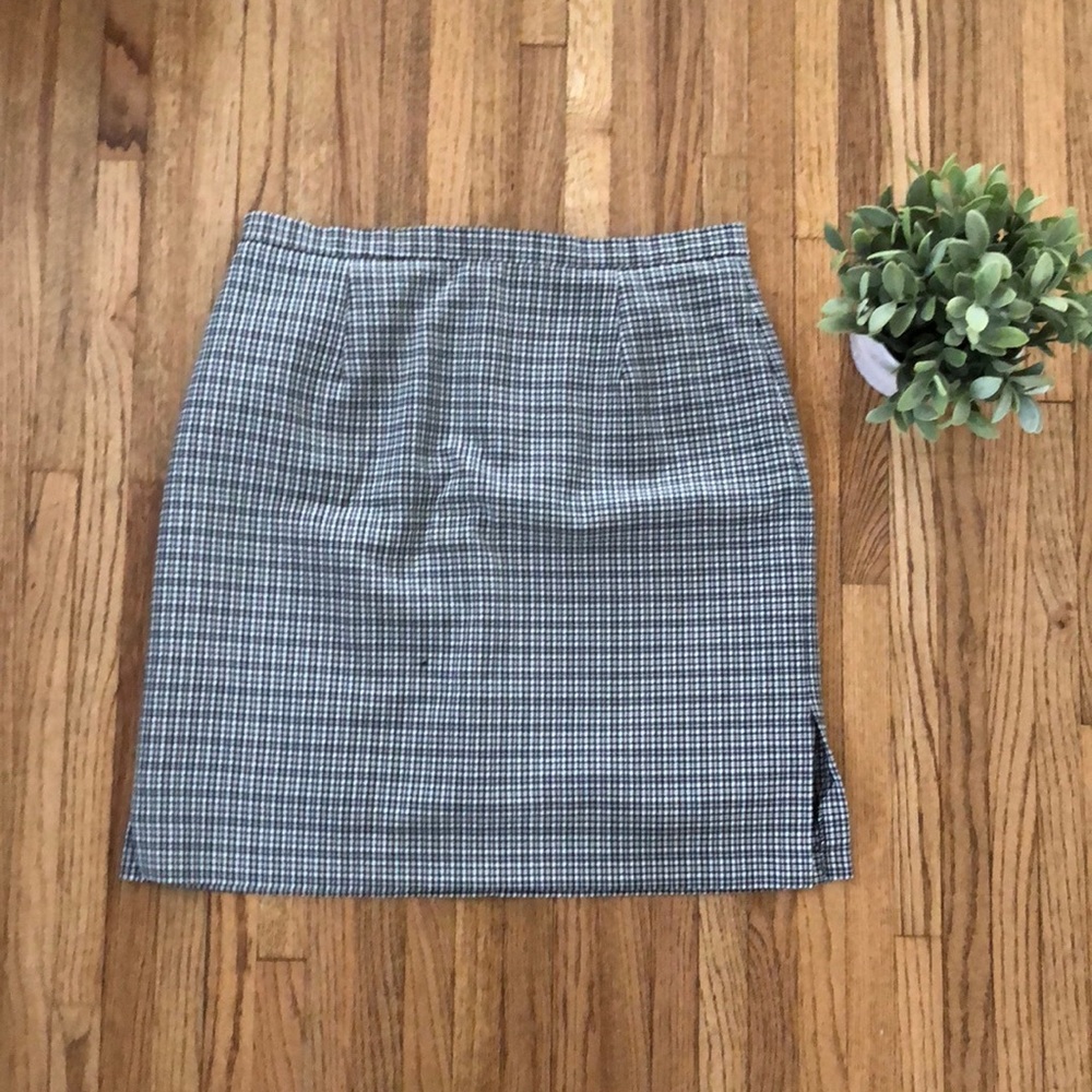 Black and White Plaid Skirt